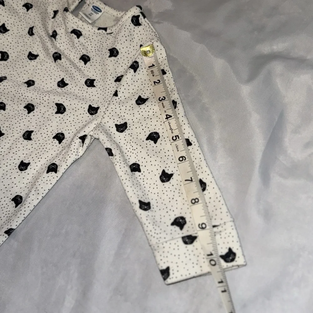 Old Navy Black White Kitty Cats Sweatshirt Dress W/Zippers‎ Girls 5T